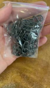 50pcs Black Stainless Steel Bent Dead Oval Split Rings Loop Lure Fishing Connector Fishing Hook Snap Fake Bait Swivel Snap