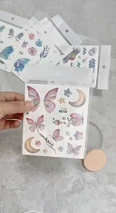 Sticker Tattoo Wajah Kupu Kupu Adult Kid Face Blink Butterfly Glitter Tattoo - KU092