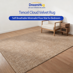 DreamHug Aesthetic Minimalist Rug (Alpombra) Tencel Cloud Velvet Non-slip Floor Carpet for Home Decor High Quality Breathable Anti-Dust Mite Soft Area Rug for Bedside Living Room