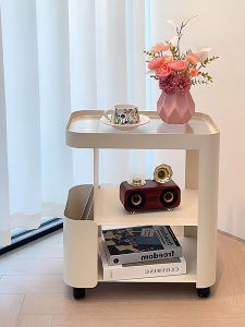 เคาน์เตอร์ข้างโซฟาแบบเคลื่อนที่ได้ ขนาดเล็ก สำหรับห้องนั่งเล่น ชั้นวางของสไตล์เหล็ก ขนาดเล็ก ชั้นวางของข้างเตียง ชั้นวางของแบบเคลื่อนที่ได้