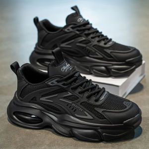 Putian Mens Running Shoes Black Samurai Old Dad Trendy Sneakers Sporty Casual Low Top Glue Stick Rubber Outsole Breathable