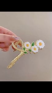 Jepit Rambut Korea Bahan Alloy 11.5cm JUMBO Motif Bunga Matahari Sunflower Metal Hair Claw HCM026