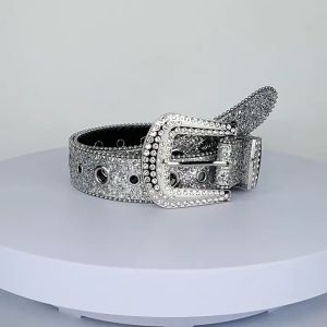 Sabuk Punk Berlian Imitasi Y2k Belt Wanita Kelip-Kelip Kristal Sabuk Wanita Korean Fashion Style