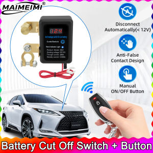 DC 12V Battery Disconnect Switch with LED Car Automatic Power Shut Off Switch 260A Battery Kill Switch Remote Battery Disconnect