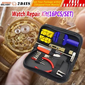 16pcs Perlengkapan Alat Perbaikan Tool Service Servis Pembuka Jam Tangan Arloji Watch Obeng Set Komplit