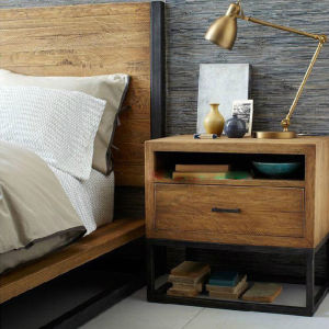 OUJUGEJIAJU | Retro Style Storage Bedside Table