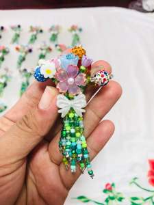Handmade Beaded Flower Bouquet Ref Magnet Gift Christmas Party Home Decor Accessories