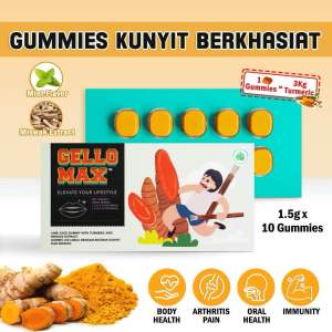 Gellomax 消痛王Gummies Kunyit  Trial Value Pack Turmeric and Miswak Extract Anti-Inflammation Sore Throat Relieves