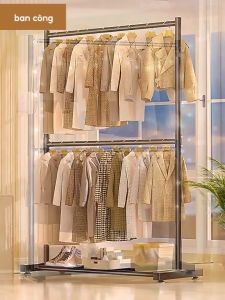 Ibed Giá Treo Quần Áo lực tủ đựng sắp xếp đồ đạc thông minh chất liệu thép chông gỉ cao cấp 3 Trong 1 Khung