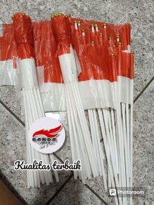 10 pcs dan 20 bendera tangan merah putih bahan plastik termurah kualitas terbaik