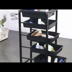 Hair Salon Trolley Cart with Wheels Hair Dye Coloring Kit Storage Cart Multifuntional Heavy Duty Beauty Salon Trolley with Hair Dryer Holder Large Capacity Barber Shop Tool Rack