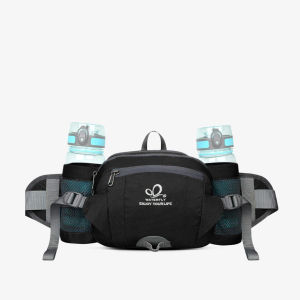 WATERFLY Hiking Waist Bag with Bottle Holder Sports Running Bum Bag for Camping Cycling Travel Climbing Dog Walking No Water Bottle