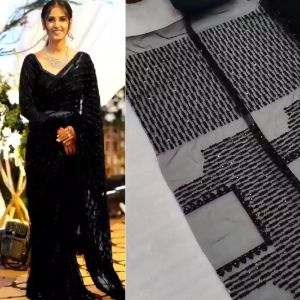 [PRE-ORDER] WE ARE LAUNCHING LUXURY PARTYWEAR ACTRESS STYLE BEAUTIFUL SEQUINCE SAREE WITH BLOUSE [DELIVERY TIME 12 DAYS]