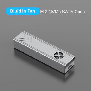 10Gbps M.2 NVMe SSD Case with Built-in Cooling Fan Type C M2 SSD Enclosure Dual Protocol for M.2 M key 2230 2242 2260 2280