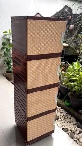 1 PINTU LEMARI PLASTIK PAKAIAN SERBAGUNA MINIMALIS SLAP KINGDOM ZEBRA FULL KUNCI PUTIH KUNCI AURORA RAINBOW