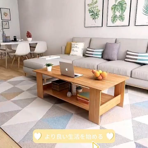 2 Layers Sofa Center Table Tea Table With Storage Modern CoffeeTable Tea Table For Living Room