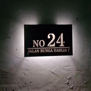 (Solar LED + Stainless Steel) House Number Plate Customized Digits Doorplate Wall Mount Lights Solar House Number