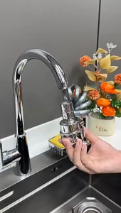 Đầu nối vòi nước tăng áp đa năng 3 chế độ kèm dây silicon kéo dài 40cm tiện lợi bền đẹp
