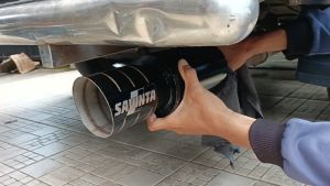 Savinta Knalpot Racing Mobil Manual Matic TSR Dop Ujung Stainles Suara Bass Gahar Kering