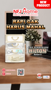 NFJ Rak Serbaguna Hilton Susun 4 Small  - Laci susun 4 Kecil / Laci Mini / Rak Susun Aksesoris Mini