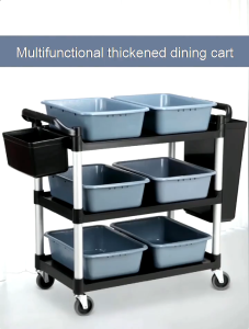 3 Layer Heavy Duty Utility Cart Trolley Food Service Large Kitchen Organizer for Hotels Restaurants Cafes and Catering