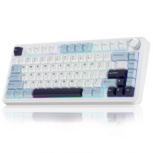 AULA | AULA F75 Tri-mode Mechanical Keyboard Wireless RGB 75% Layout Gasket Hot Swap PBT Keycaps Custom Gaming Keyboard for PC Gamer