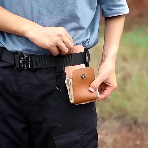 Leather Waxed Canvas Pouch Gardening Fruit Picking Pouch Pack Training Hunting Collapsible Backpacking Beach