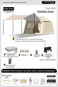 BEIANLANG | Automatic Quick Open Tent Sunshade Dual Function Waterproof Portable Camping Shelter Full Set