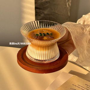 Creative High Aesthetic Vertical Stripe Whiskey Glass Premium Feels Foreign Liquor Cup Home Use Coffee Water Juice Cup