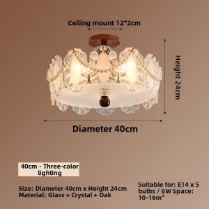 DGY | Vintage American Luxe Crystal Glass Ceiling Light