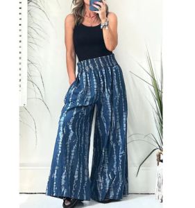 หลวม ขากว้าง กางเกงลำลอง เอวสูง สตรีทสไตล์ พิมพ์ลาย หลวม ฟิตยาว กางเกงขายาว แฟชั่นฤดูร้อนของผู้หญิง กางเกงลำลอง