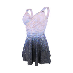 ZOKE | Sleeveless One-piece Skirted Swimwear With Glitter