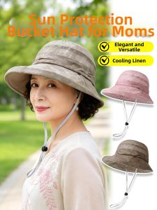 Qiu Bie Kai | Breathable Linen Sun Hat for Mom Women and Elderly