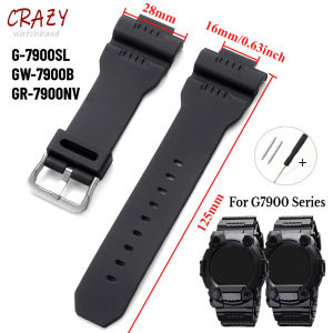 Silicone for G7900 Watch Band for Casio G-7900SL GW-7900B GR-7900NV Rubber Strap Replace Waterproof Wristbelt 16*28mm Bracelet