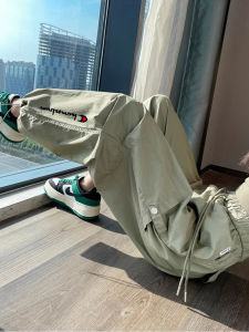 Champion Rainbow American Ice Silk Quick Dry Work Pants Women Summer Thin Loose Slimming Casual Cuffed Sports Trousers
