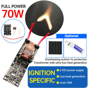 70W High Voltage Arc Ignition Module DC 6-15V to AC 10kV-25kV Transformer Lighter Boost Spark Arc Ignition Coil Module DIY Kits