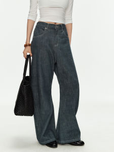 Quần Jeans American Vintage Chân Rộng Đã Xử Lý Màu Paris Khóa Nổi Đèn Phản Quang