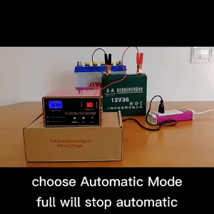 Car Motorcycle Heavy Duty Battery Charger 12v 24v Fully Automatic Manual Mode Lead Acid Pulse Repair
