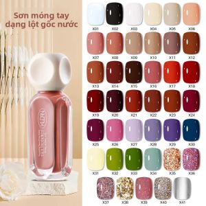 Bộ Sơn Móng Tay Dạng Bóc 10ml Nhiều Màu Sắc - Đỏ Hồng Nhũ Gốc Nước Không Cần Đèn Dùng Cho Làm Móng Nghệ Thuật