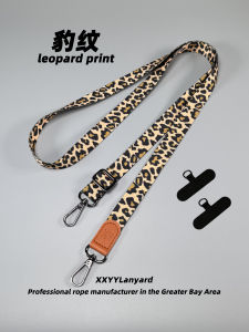 Luxury High-End Phone Lanyard with Spot Pattern Leather Buckle Crossbody Can Be Worn on Back Portable Phone Strap with Pad