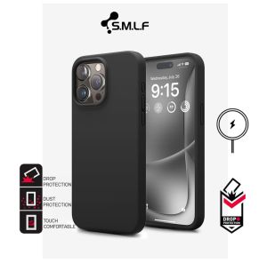 SMLF Liquid Silicone Magsafe Case For iPhone 16 Pro Max 15 Pro Max 14 Pro Max 13 Pro Max 12 Pro Max 15 Plus 14 Plus Anti-Scratch Soft Microfiber Lining Slim Thin Cover Shockproof Casing Magnetic Case