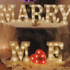 【Local Fast Delivery】21cm Big Size Letter lamp Christmas Big 3D Letter Led Night Light Sign Alphabet DIY Lamp Decor Lamp