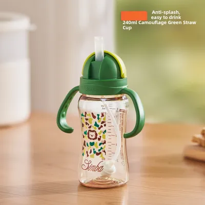 Simba Anti-splash Easy Drinking Super Suction PPSU Straw Cup for Babies Kids Children Learning Cup No-spill Milk Water Bottle 240ml