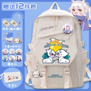 Large Capacity Simple Design Backpack for Elementary School Students Grade Three to Six Dual Shoulder Bag Cartoon Print Nylon Material