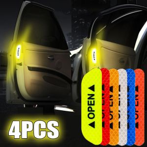 Universal Car Door Stickers Tape Safety Warning Mark OPEN High Reflective Tape Auto Night Driving Safety Reflective Strips