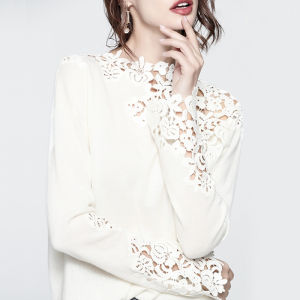 Fashionable Lace Embroidery Hollow Out Top