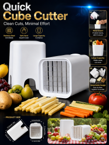 Multi-purpose ABS Stainless Steel Vegetable Cutter Potato French Fry Slicer Fruit Dicer Kitchen Chopping Tool