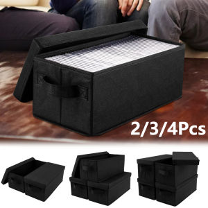 2/3/4Pcs DVD Storage Box Nonwoven Fabric CD Organizer Case with Lid Dustproof Disc Holder Box Foldable CD Storage Container New