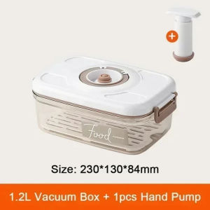 1PCS Food Vacuum Storage Box Sealed Kitchen Fresh-Keeping Box Large Capacity Food Transparent Storage Container with Vacuum Pump