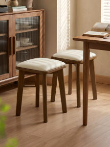 XIANGNANSONG | Soft-padded Stool Stackable Wooden Square Stool